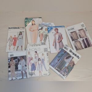 Vintage 1980s/90s Sewing Pattern Lot (8 Patterns) - Butterick, McCall’s, Simplic
